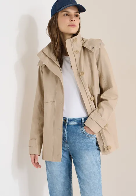 Trench-coat midi crispy camel