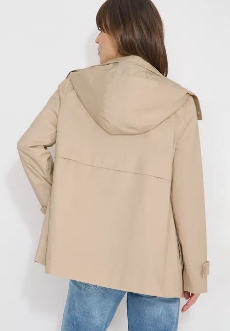 Trench-coat midi crispy camel