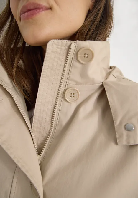 Trench-coat midi crispy camel