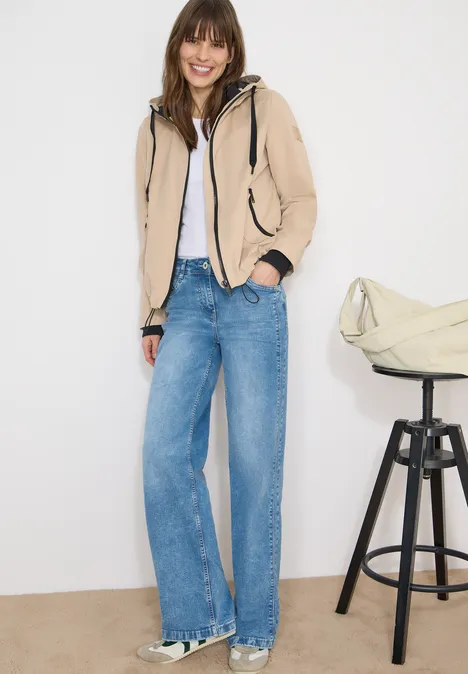 Veste courte crispy camel