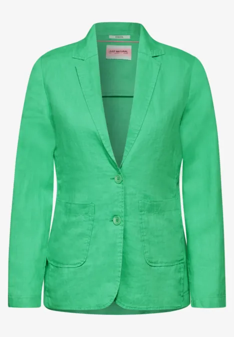 Leinen-Blazer juicy apple green
