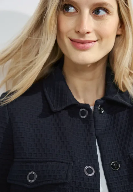 Overshirt met structuur universal blue Overshirt met structuur universal blue