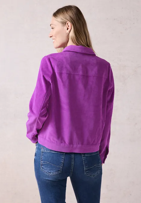 Kurze Cordjacke iced violet