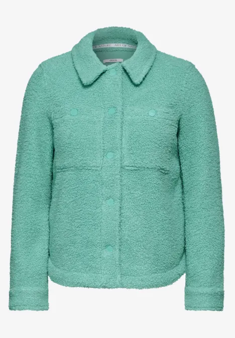 Teddy Jacke mit Hemdkragen adriatic green