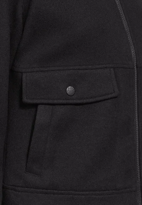 Jacke in Woll-Optik Black