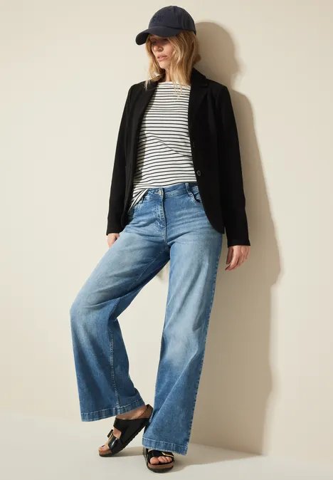 Blazer met structuur Black