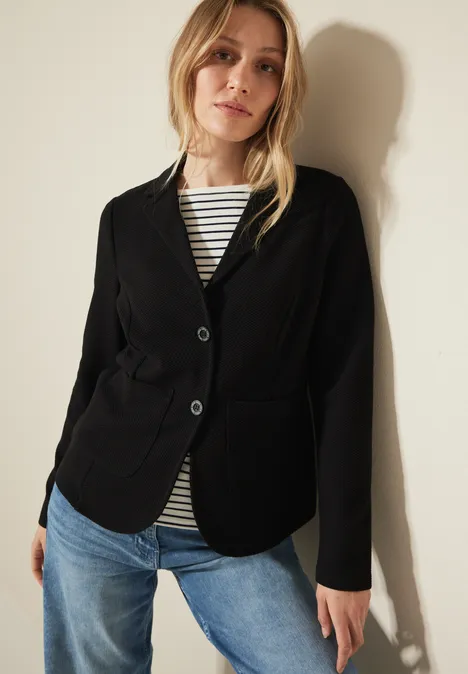 Blazer met structuur Black