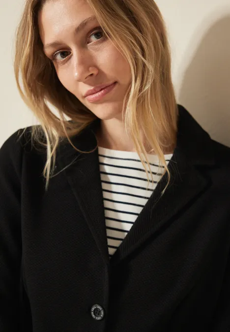 Blazer met structuur Black