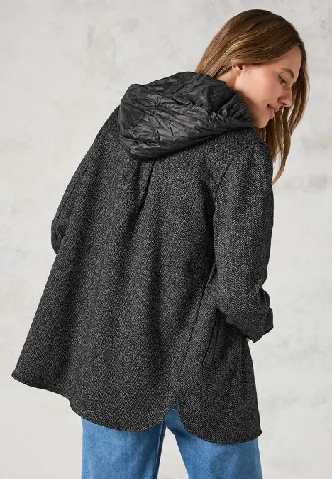 Overshirt mit Kapuze Black