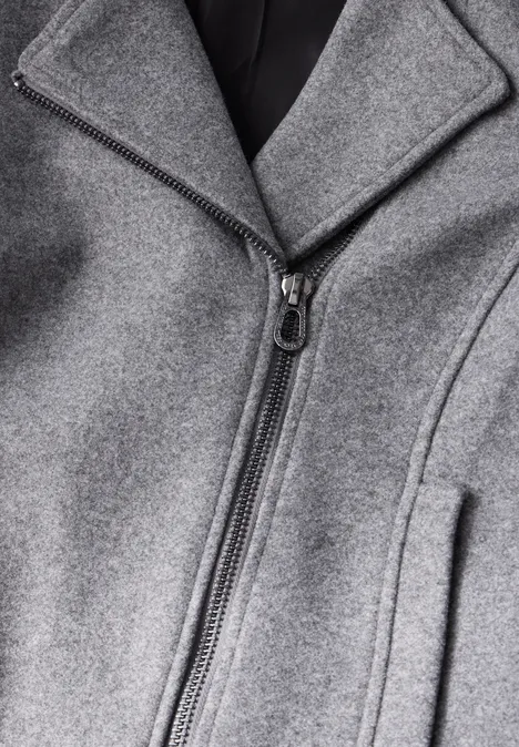 Bikerjacke in Woll-Optik platinum grey mel.
