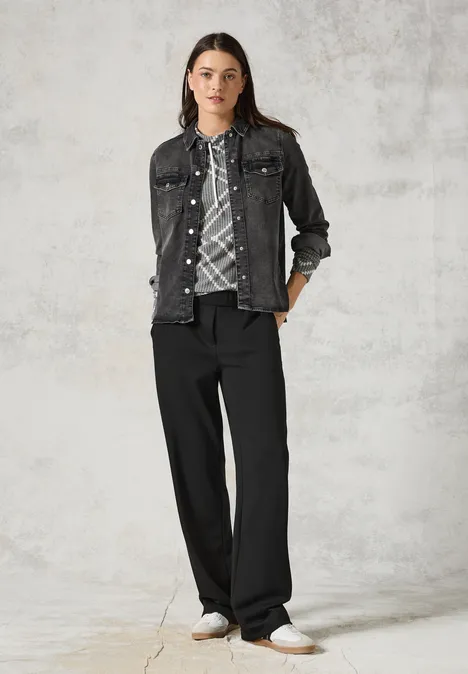 Denim overhemd dark grey washed Denim overhemd dark grey washed