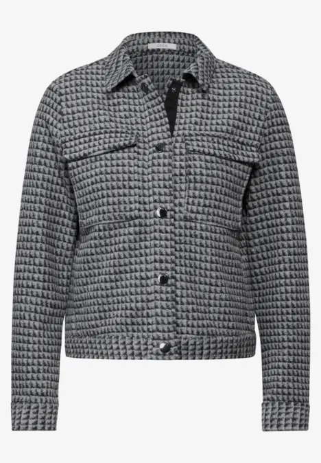 Kurze Jaquard Jacke Black