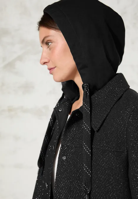 Overshirt mit Kapuze Black