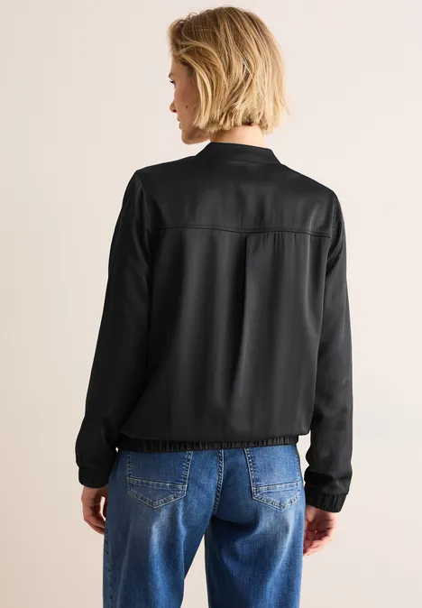 Satin-Blouson Black