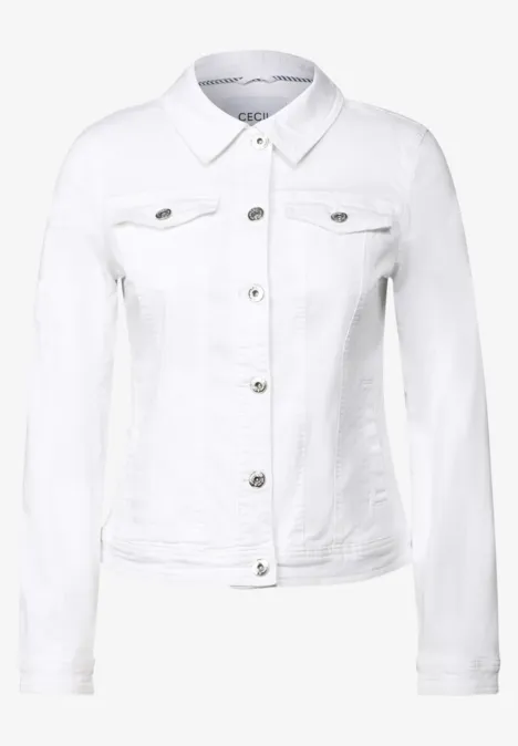 Jeansjacke mit Taschen White