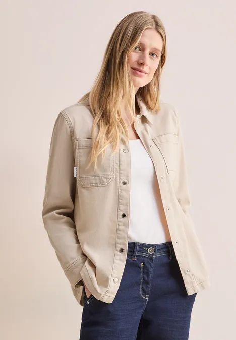 Denim Overshirt pearl beige