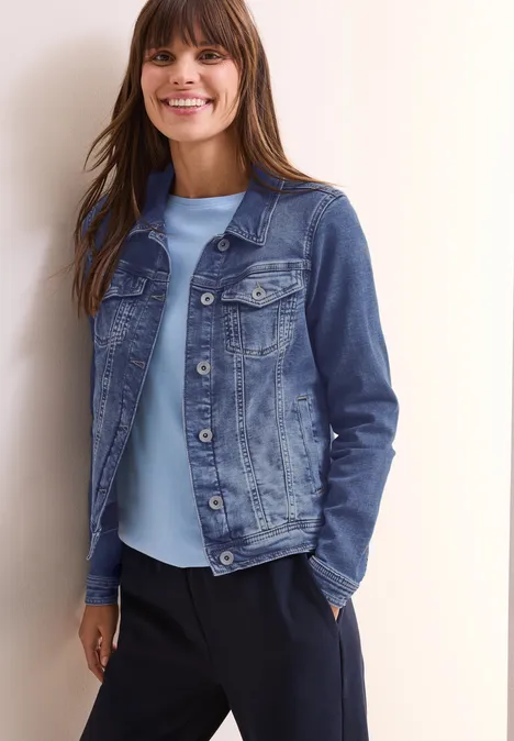 Veste de jogging en denim mid blue wash