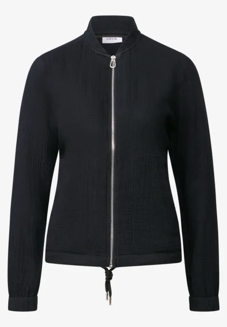 Kurze Musselin Jacke Black