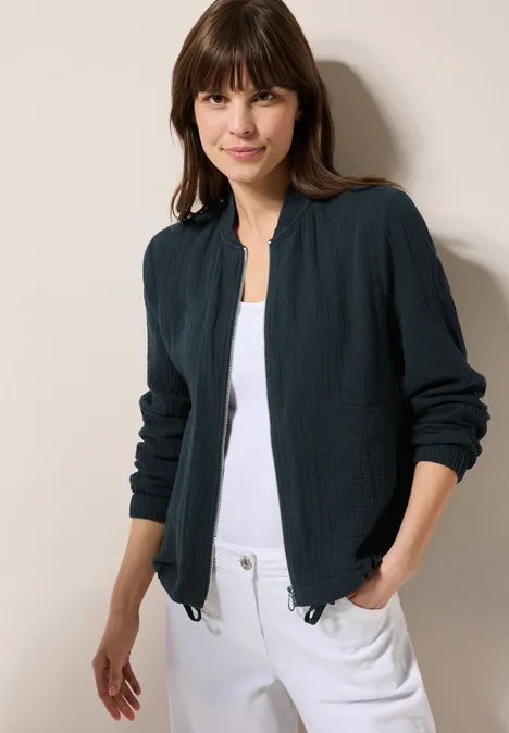 Kurze Musselin Jacke universal blue