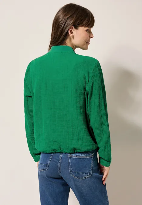 Kort mousseline jasje garden green
