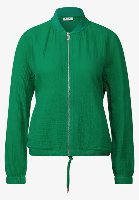 Kort mousseline jasje garden green
