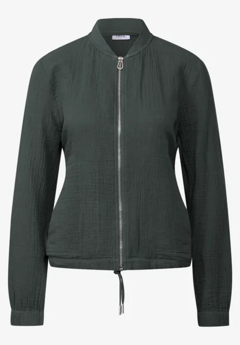 Kurze Musselin Jacke slate khaki