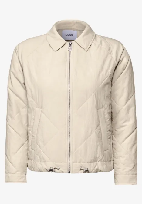 Jacke mit Steppmuster pearl beige
