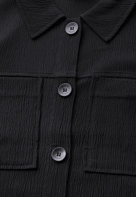 Overshirt mit Struktur Black