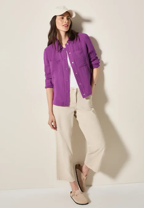 Musselin Overshirt magenta lacquer