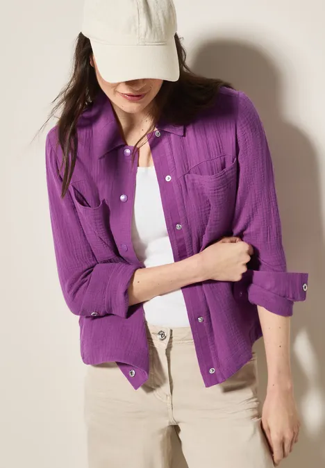 Musselin Overshirt magenta lacquer