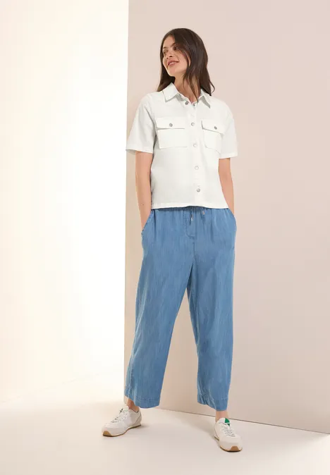 Kurzarm Overshirt vanilla white