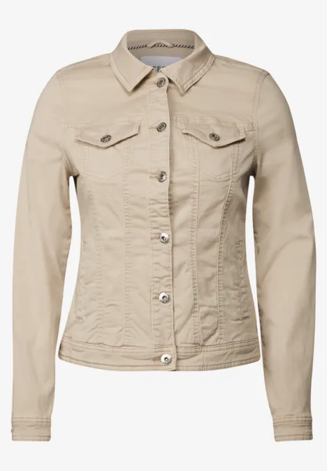 Veste en jean légère light beige