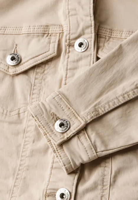 Veste en jean légère light beige