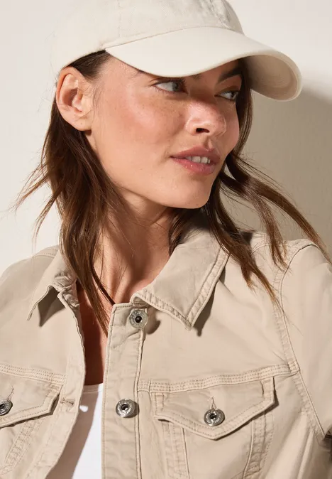 Veste en jean légère light beige