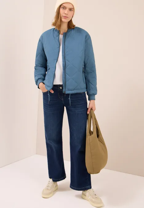 Blouson met doorgestikt patroon moonstone blue