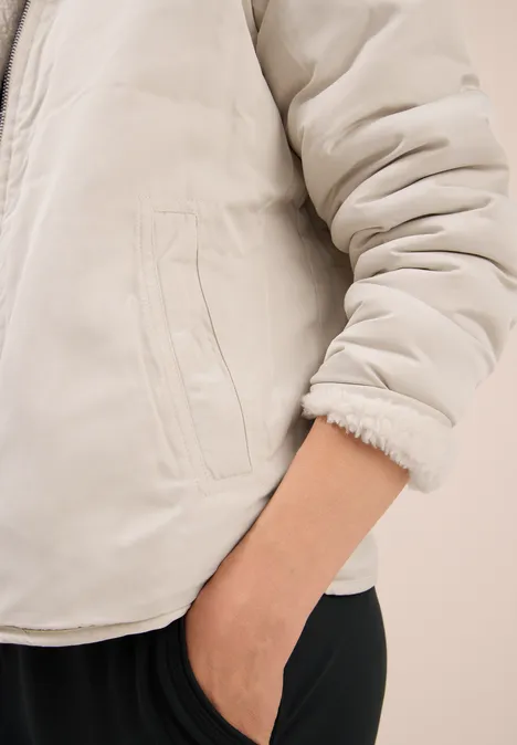 Omkeerbare blouson teddy vanilla white