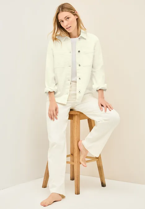 Overshirt mit Brusttaschen light beige