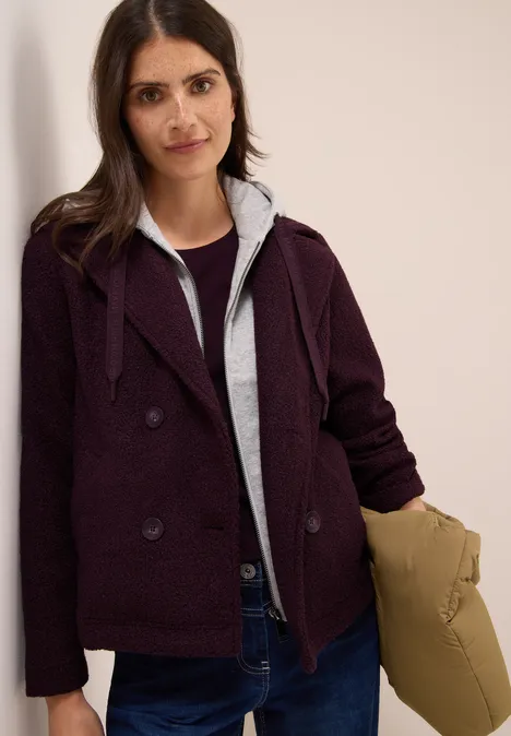 Trenchcoat mit Inlay dark plum