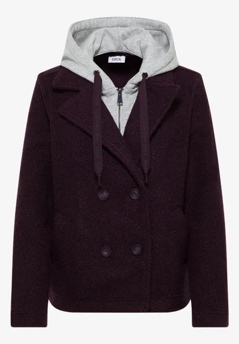 Trenchcoat mit Inlay dark plum
