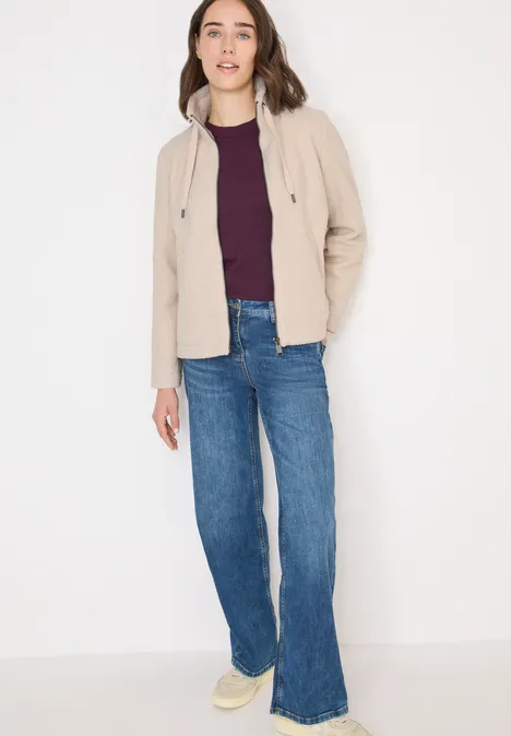 Kurze Teddy-Jacke teddy vanilla white