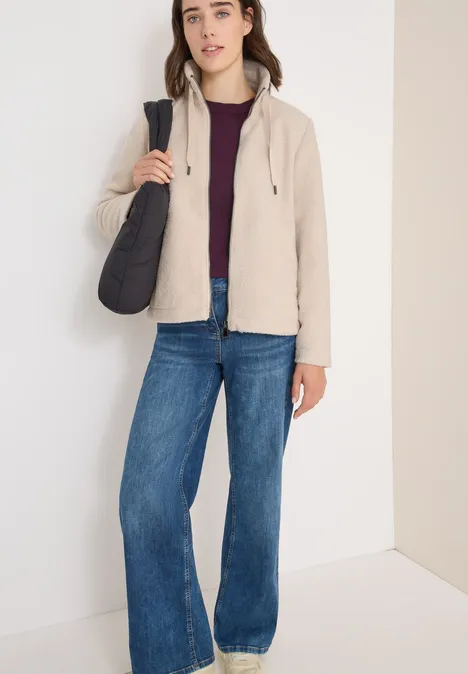 Kurze Teddy-Jacke teddy vanilla white