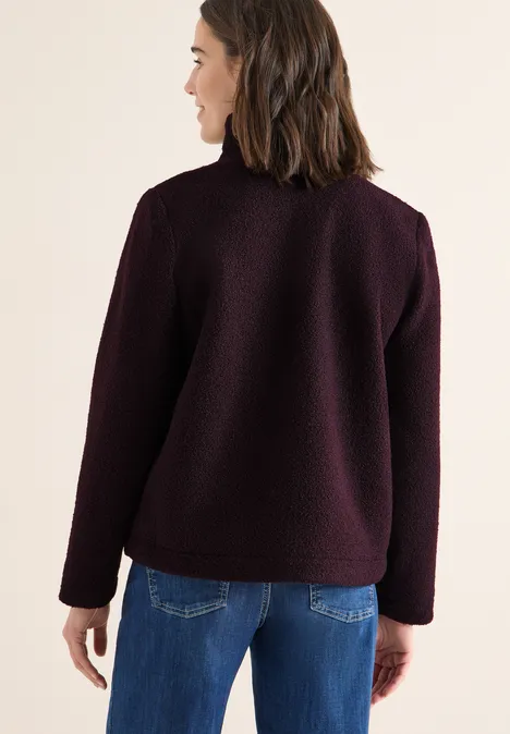 Kurze Teddy-Jacke eggplant red