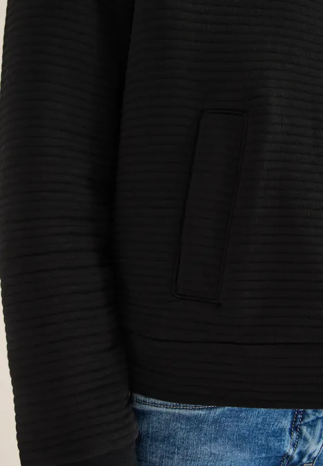 Kurze Strukturjacke Black