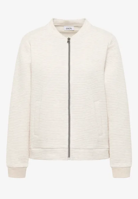 Kurze Strukturjacke alabaster beige melange
