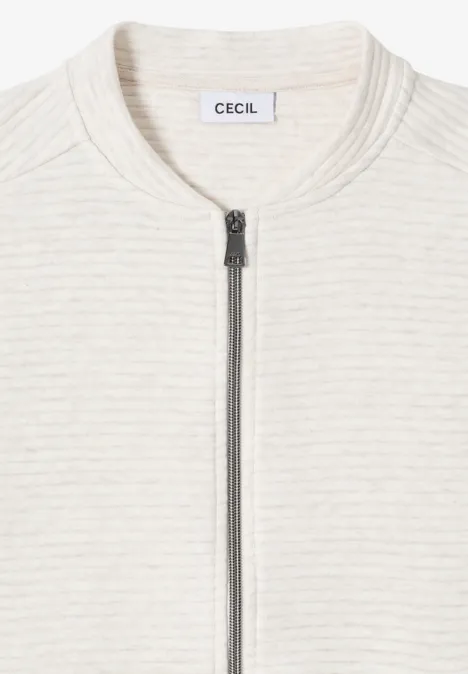 Kurze Strukturjacke alabaster beige melange