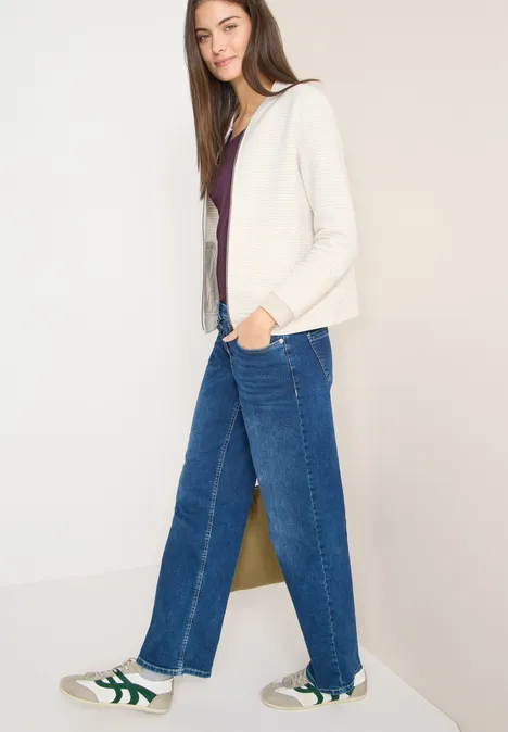 Kurze Strukturjacke alabaster beige melange