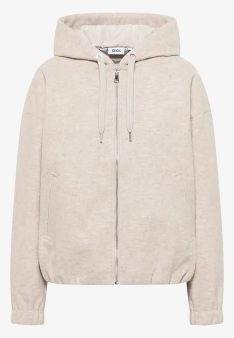 Blouson en aspect laine oat milk beige melange