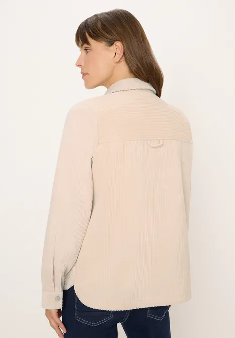 Corduroy overhemd met knopen oat milk beige