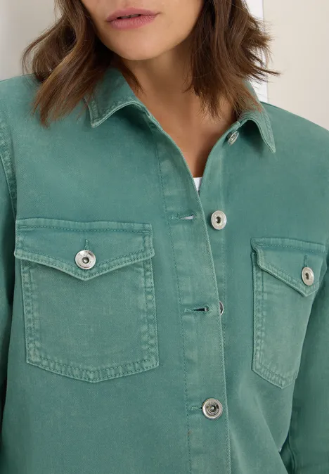 Colored Denim Overshirt jewel green