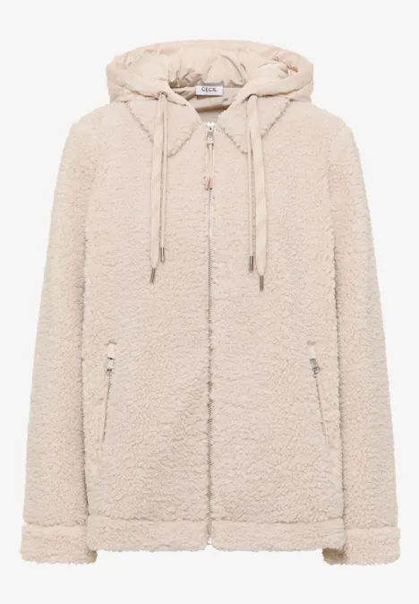 Teddy Overshirt mit Kapuze teddy vanilla white